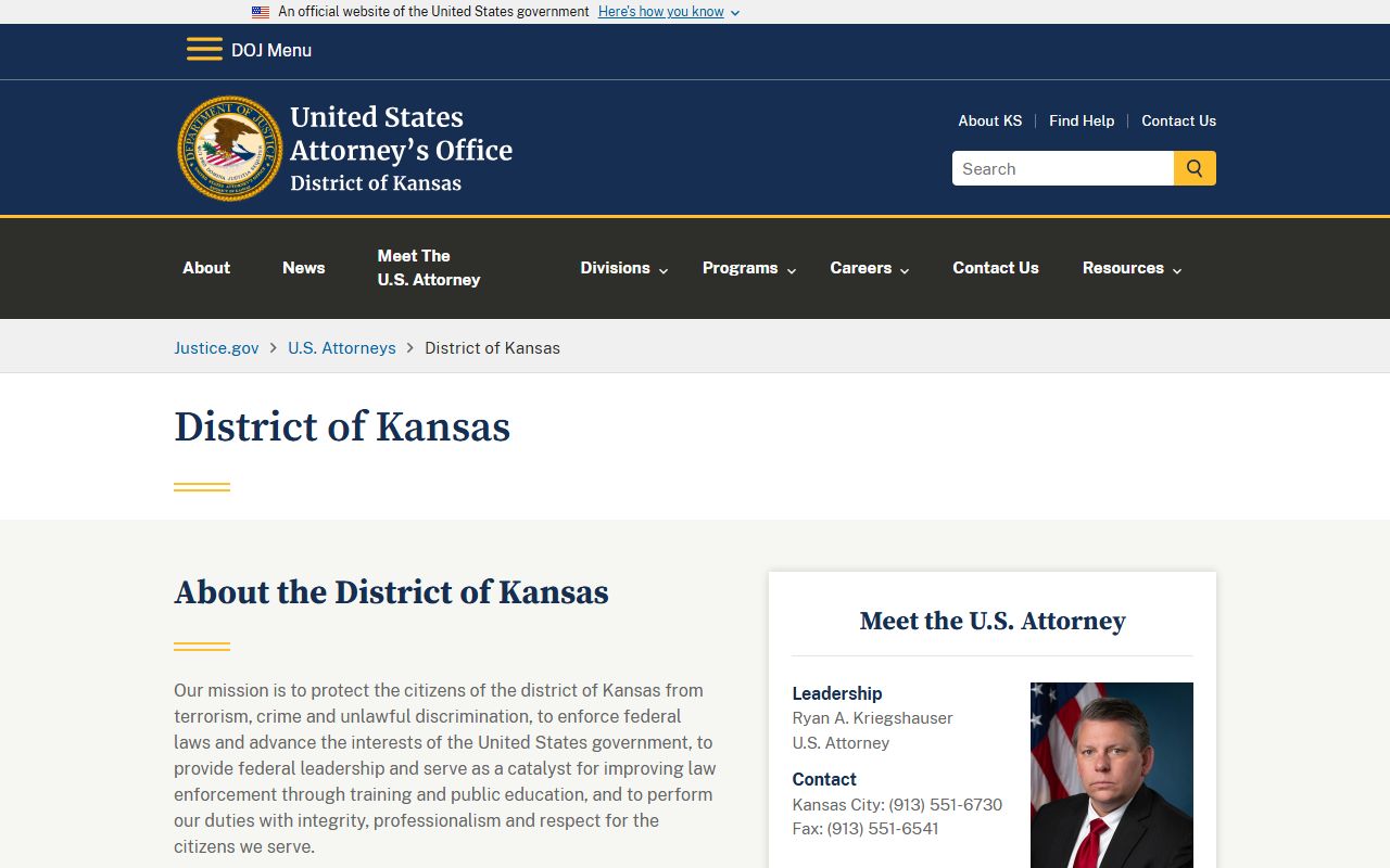 Kingman County District Court records and federal prosecution distinction
