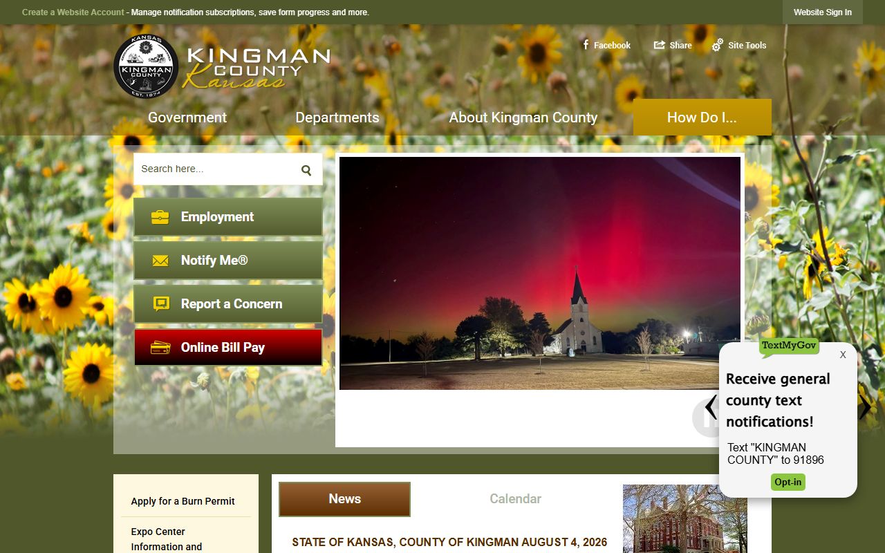 Kingman County Court records official county homepage