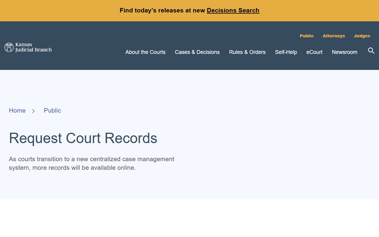 Kingman County Court records Kansas court record request guidance